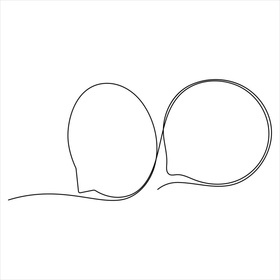 Continuous speech bubble single line art drawing dialogue speech bubble border sketch illustration vector