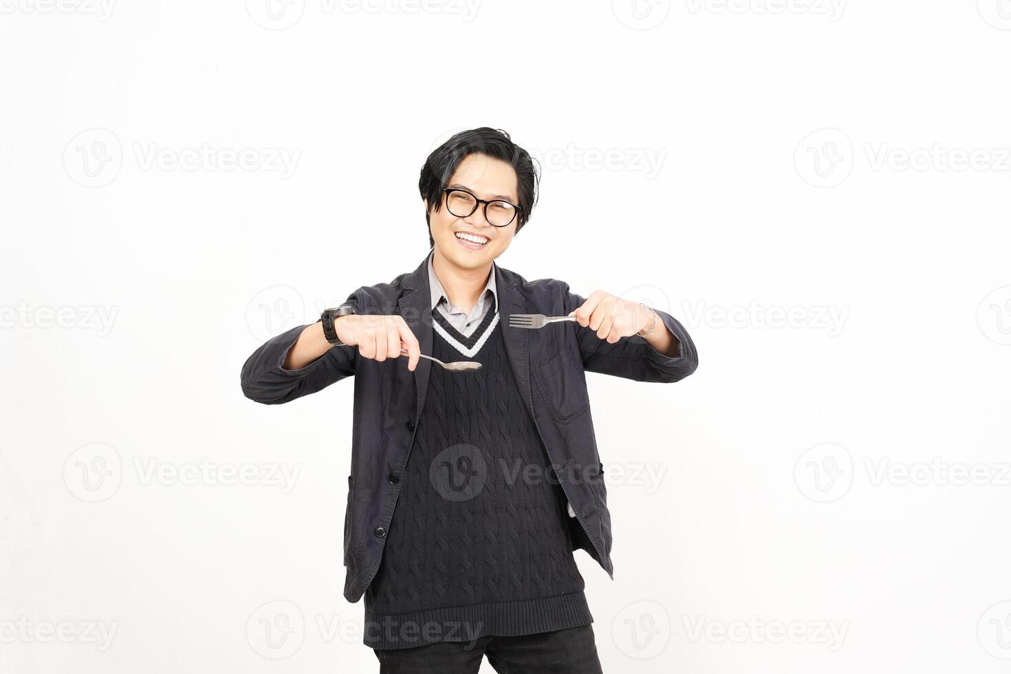 A man in glasses holding a pair of scissors photo