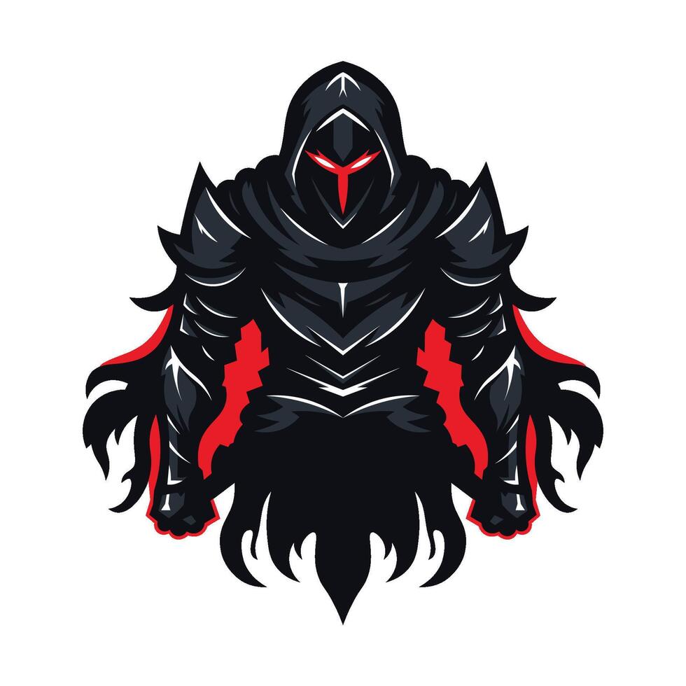 Dark Knight With Ragged Cloak, Esports Logo Design vector