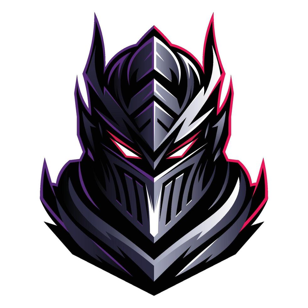 Dark Knight With Accents of Pink and Purple, Esports Logo Design vector