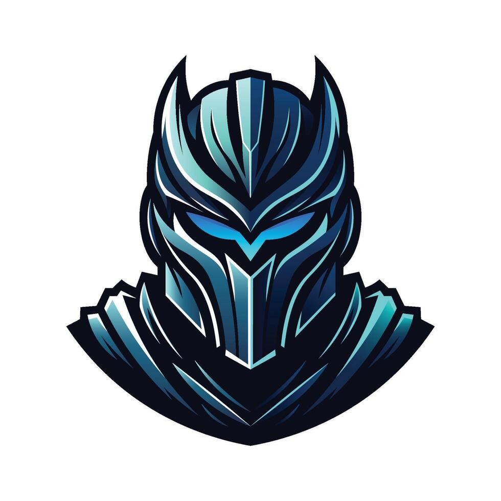 Dark Knight Glowing in Turquoise Blue, Esports Logo Design vector