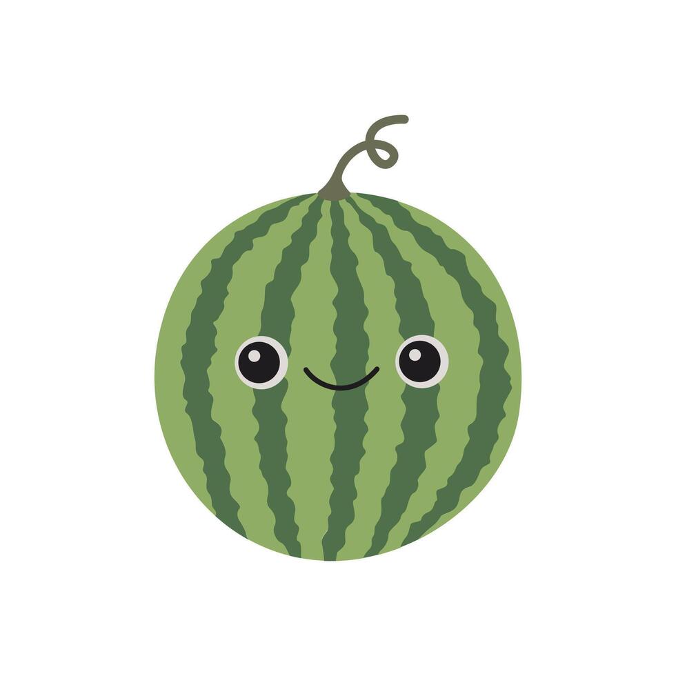 Watermelon Character with smiling face. Cartoon Illustration vector
