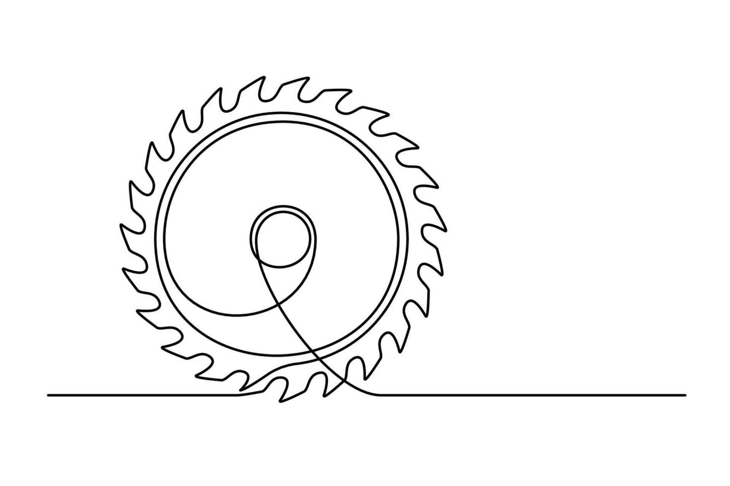 Continuous one line circular blade vector
