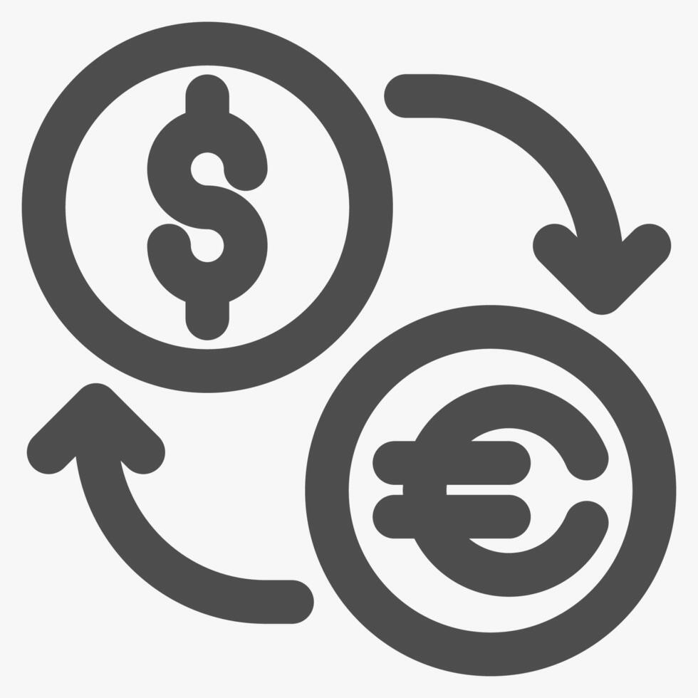 currency conversion, business and financial transaction icons vector