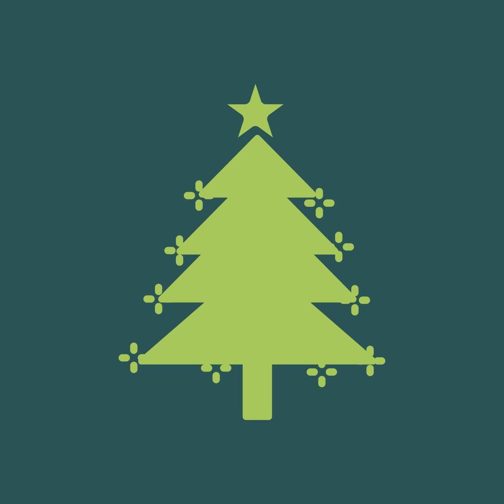 Christmas green tree design vector