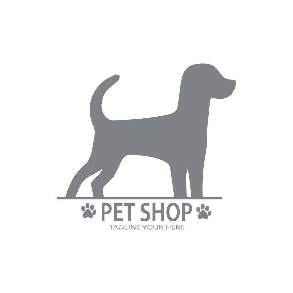 Silhouette dog logo design vector
