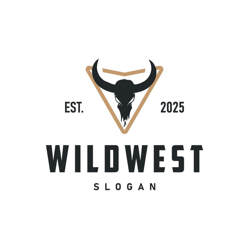 longhorn logo design strength and toughness horn illustration template symbol brand product vector