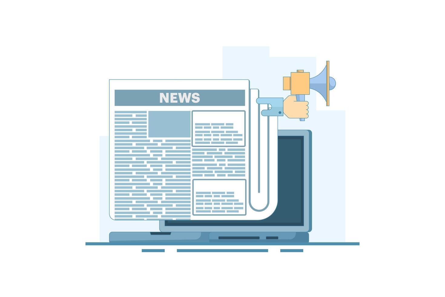 Latest News Concept, Online News. Information about events, activities, announcements. Email news, subscriptions. Information about activities or information and announcements. flat design. vector