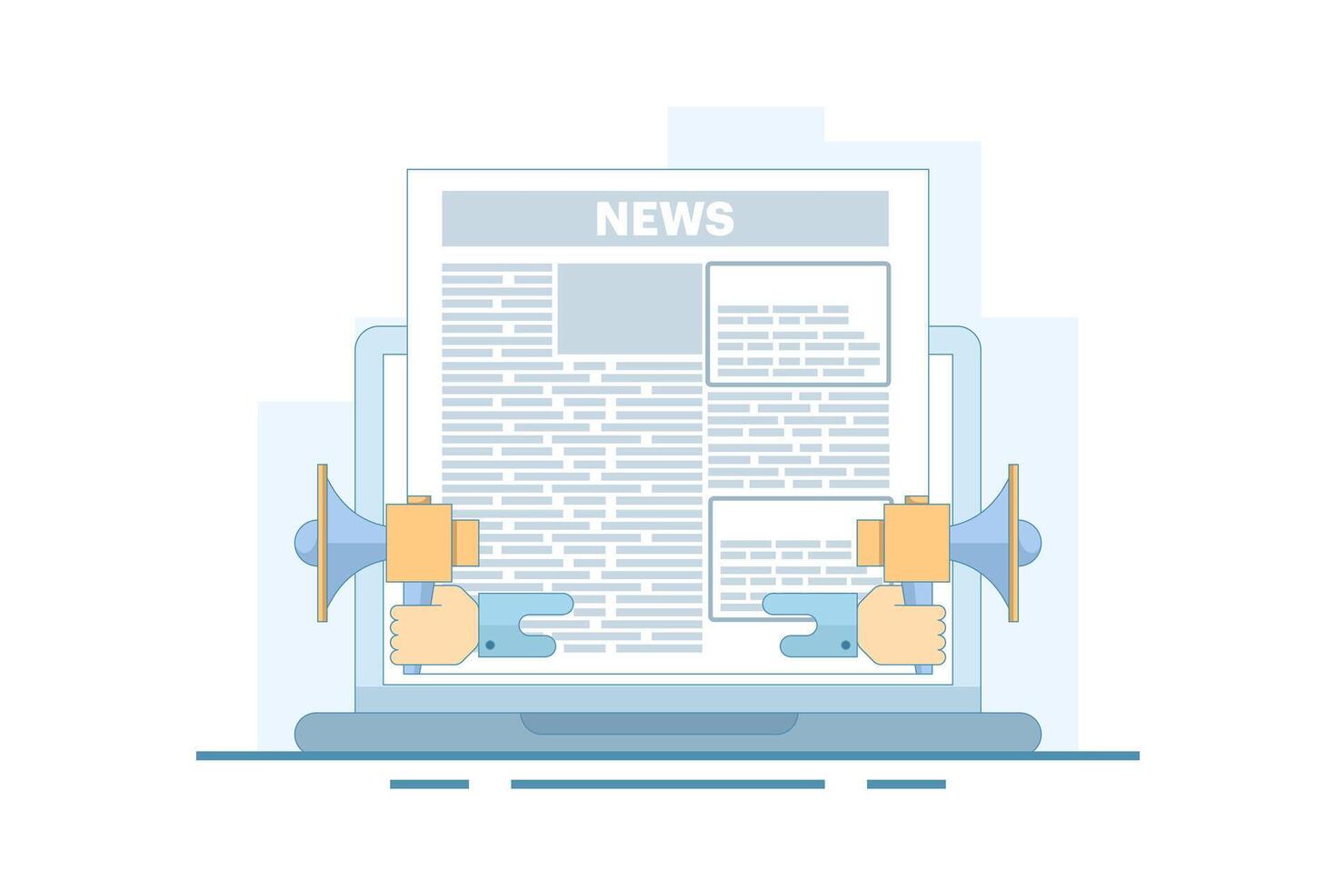 Latest News Concept, Online News. Information about events, activities, announcements. Email news, subscriptions, promotions. Information about events activities or information and announcements. Web vector