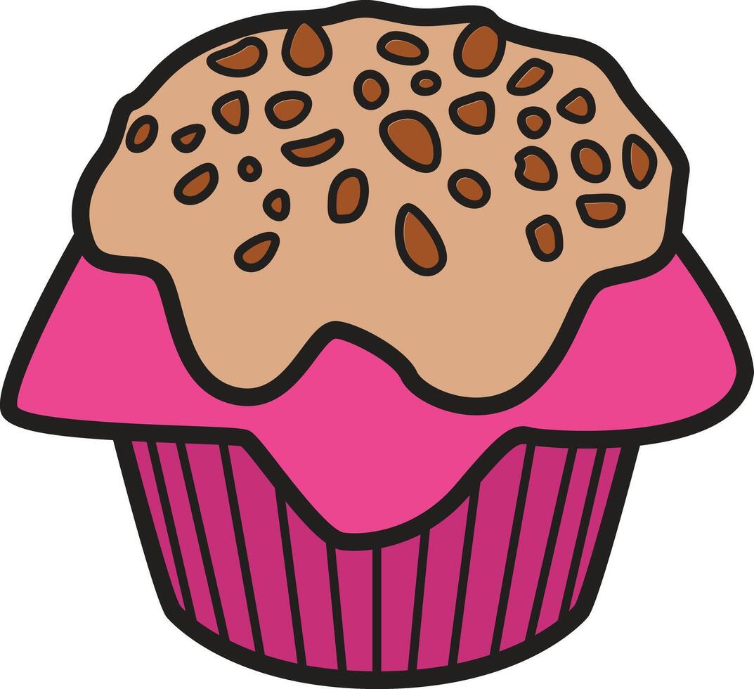Delicious muffin topped with a crumbly topping, perfect for a sweet treat. vector