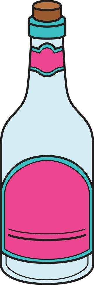 A vibrant pink bottle with a modern design, great for beverages or decorative use. vector