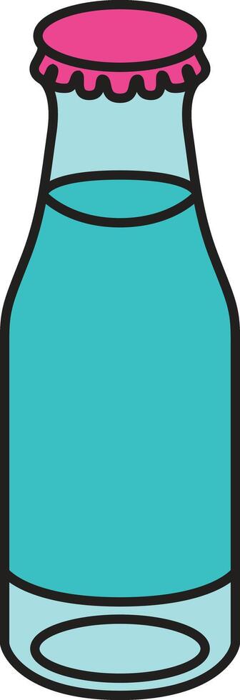 A stylish glass bottle with a blue label, ideal for beverage branding. vector