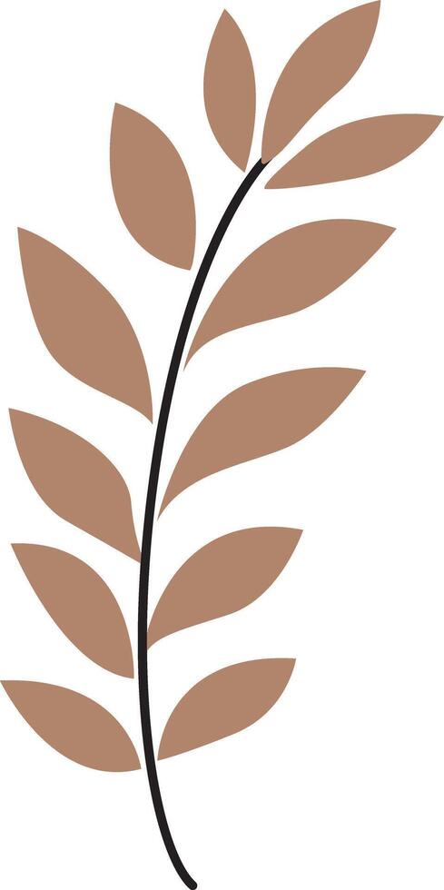 A brown leaves illustration with a modern and aesthetic design. vector