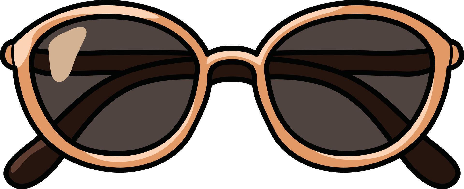 Stylish round sunglasses with a bold, chic design, perfect for sunny days. vector