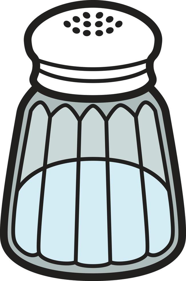 A classic salt shaker with a simple design, perfect for kitchen and food-related designs. vector