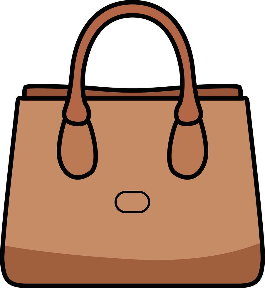 A stylish brown handbag with a structured design, ideal for casual and professional looks. vector
