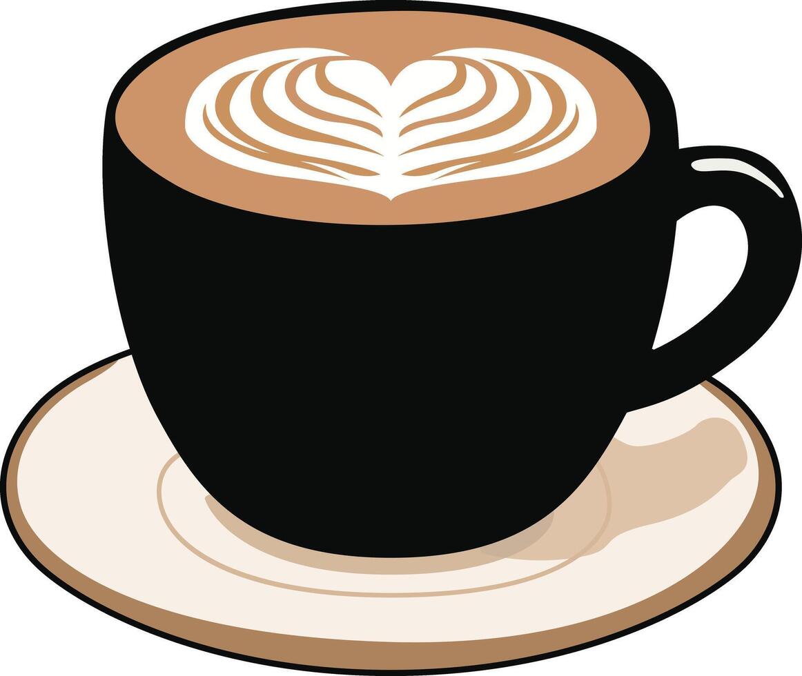 A black coffee mug with a modern design, perfect for hot beverages. vector