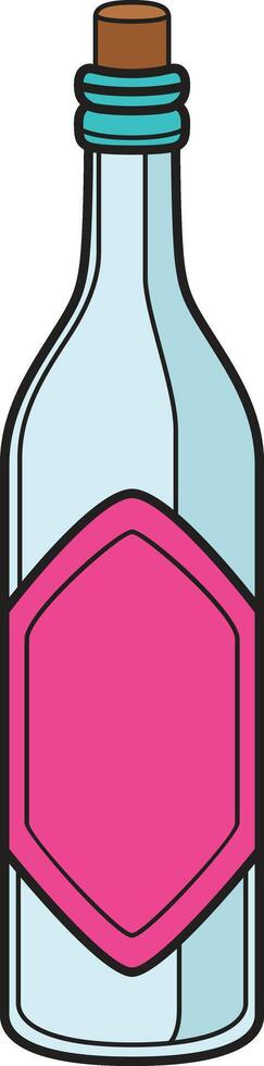 A minimalistic glass bottle with a simple design, perfect for beverages. vector