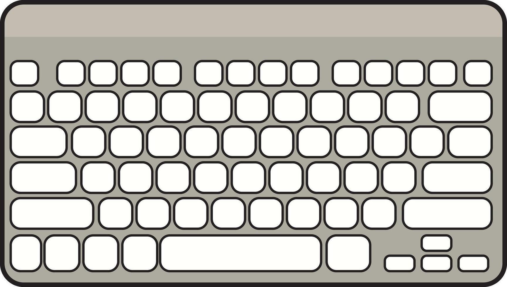 A modern keyboard with a sleek design, ideal for office and tech-related themes. vector