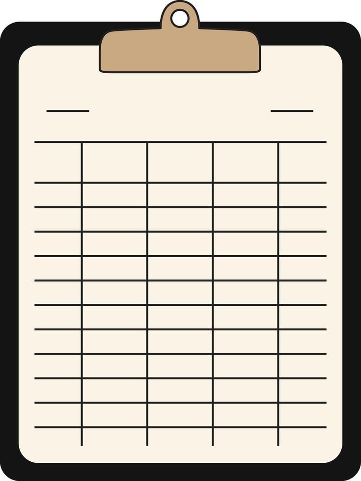 A clipboard with a checklist, perfect for organization, planning, and office work. vector