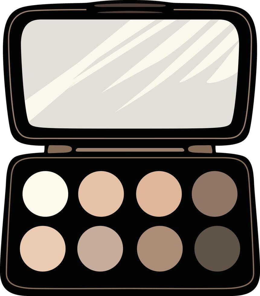 A palette featuring neutral tones for creating a natural makeup look. vector