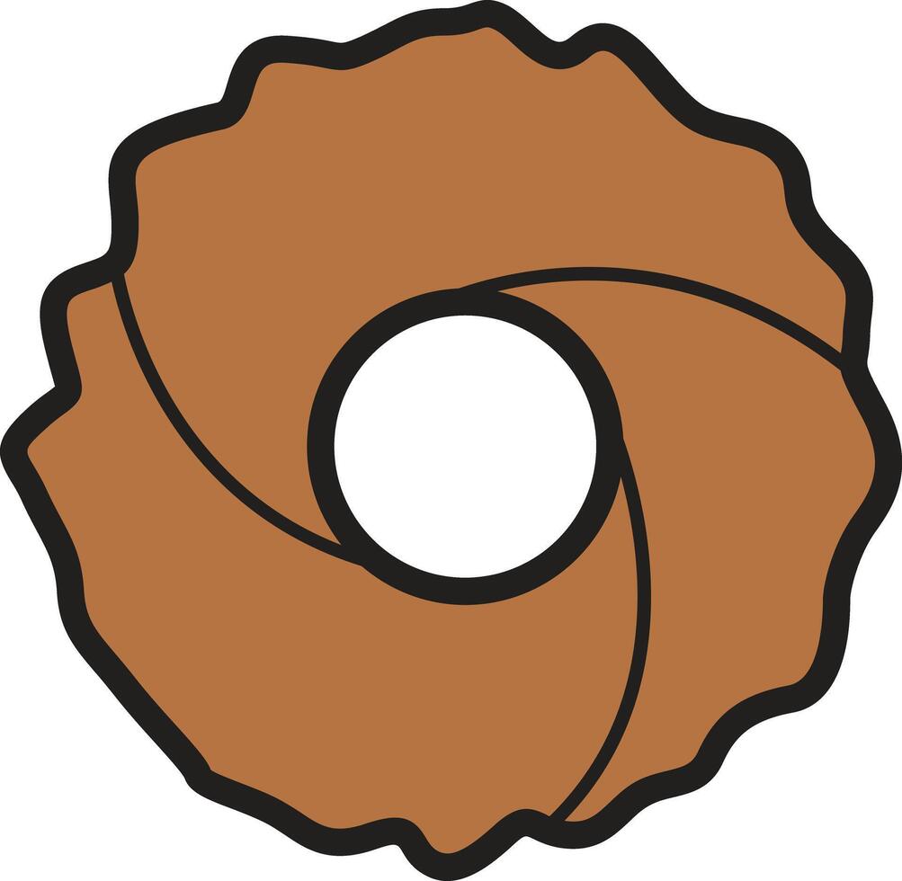 A round cookie with a golden-brown texture, perfect for snacks and desserts. vector
