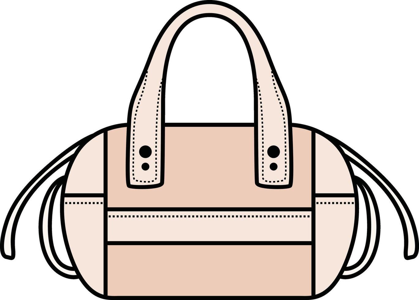 A minimalist beige handbag with straps, suitable for casual and elegant outfits. vector