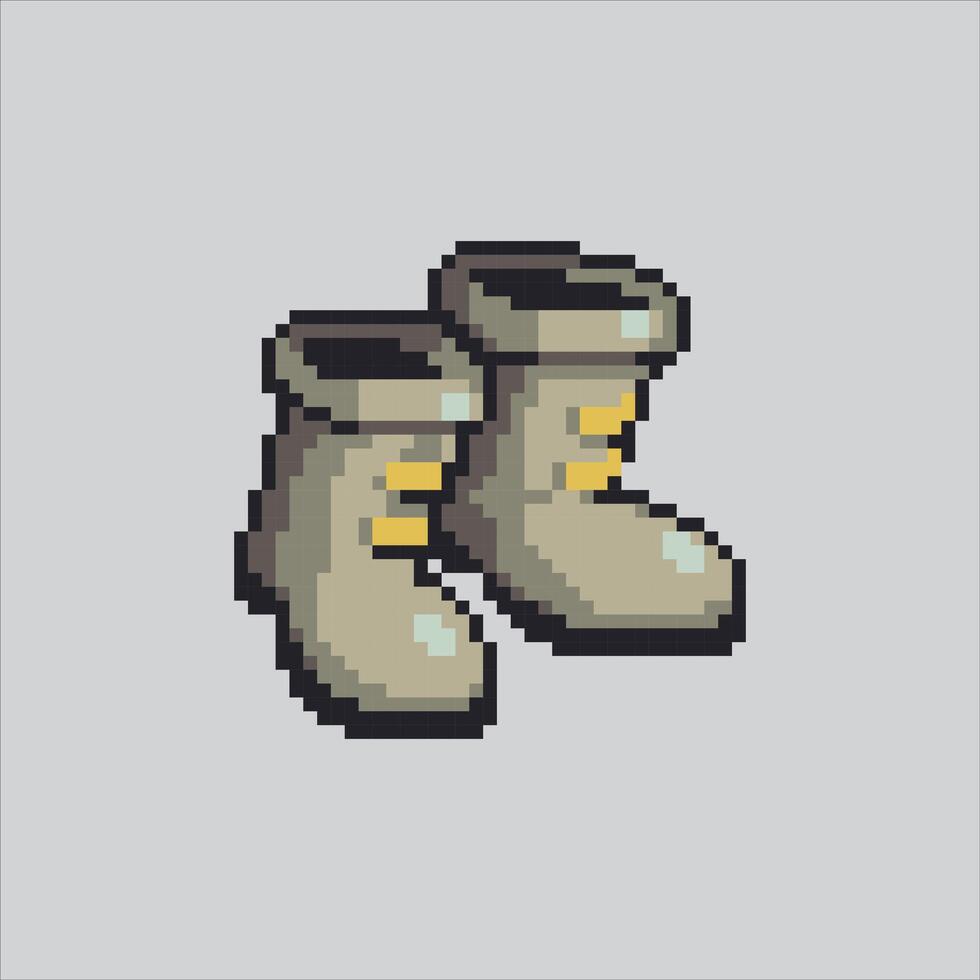 Pixel art illustration Fishing Boots. Pixelated Rubber Boots. Fishing Rubber Boots Icon pixelated for the pixel art game and icon for website and game. old school retro. vector