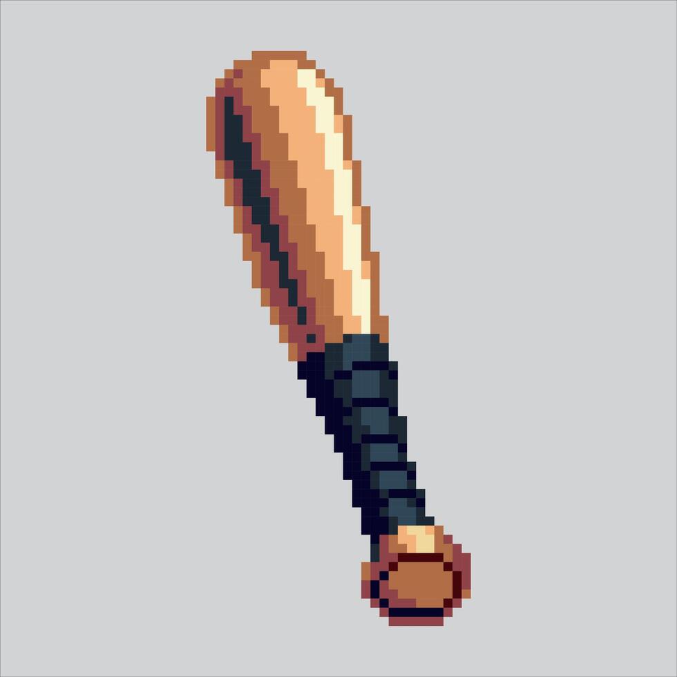 Pixel art illustration Bat Stick. Pixelated Baseball Bat. Baseball Bat Stick Icon pixelated for the pixel art game and icon for website and game. old school retro. vector