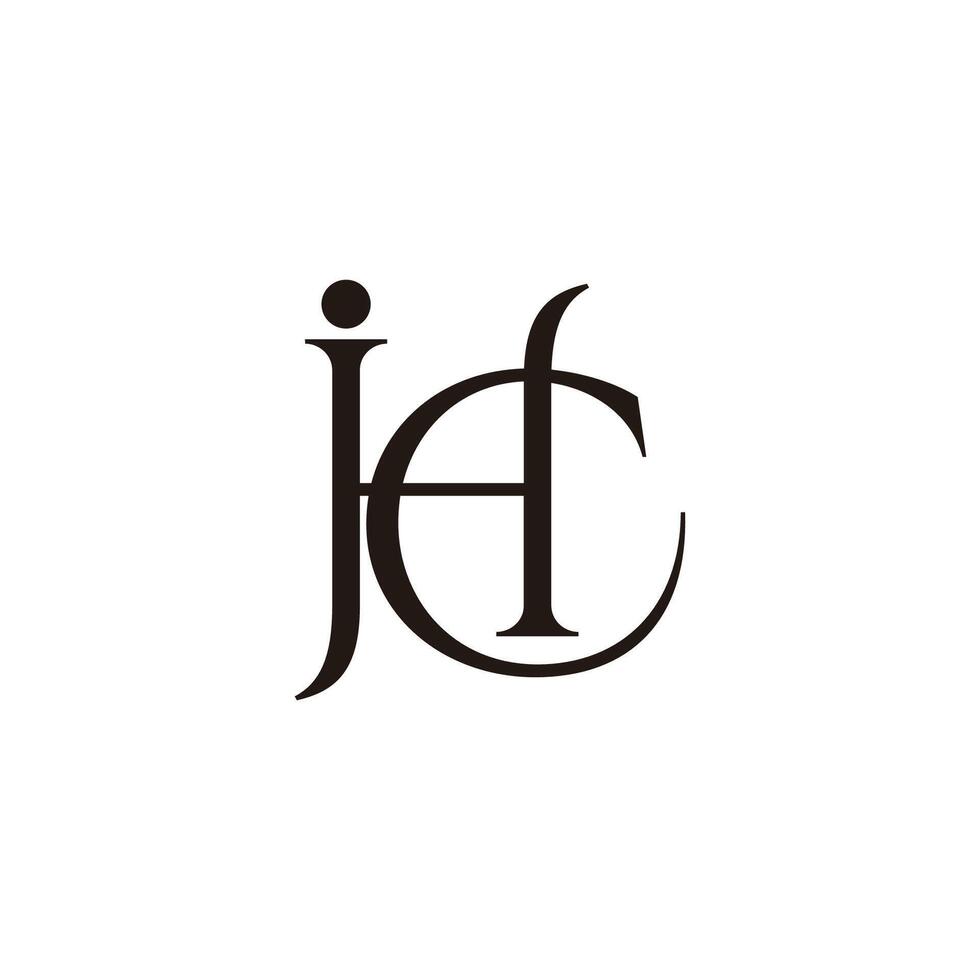 letters jhc linked elegant thin logo vector
