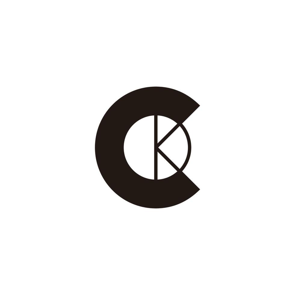 letters cdk simple geometric outlines logo vector