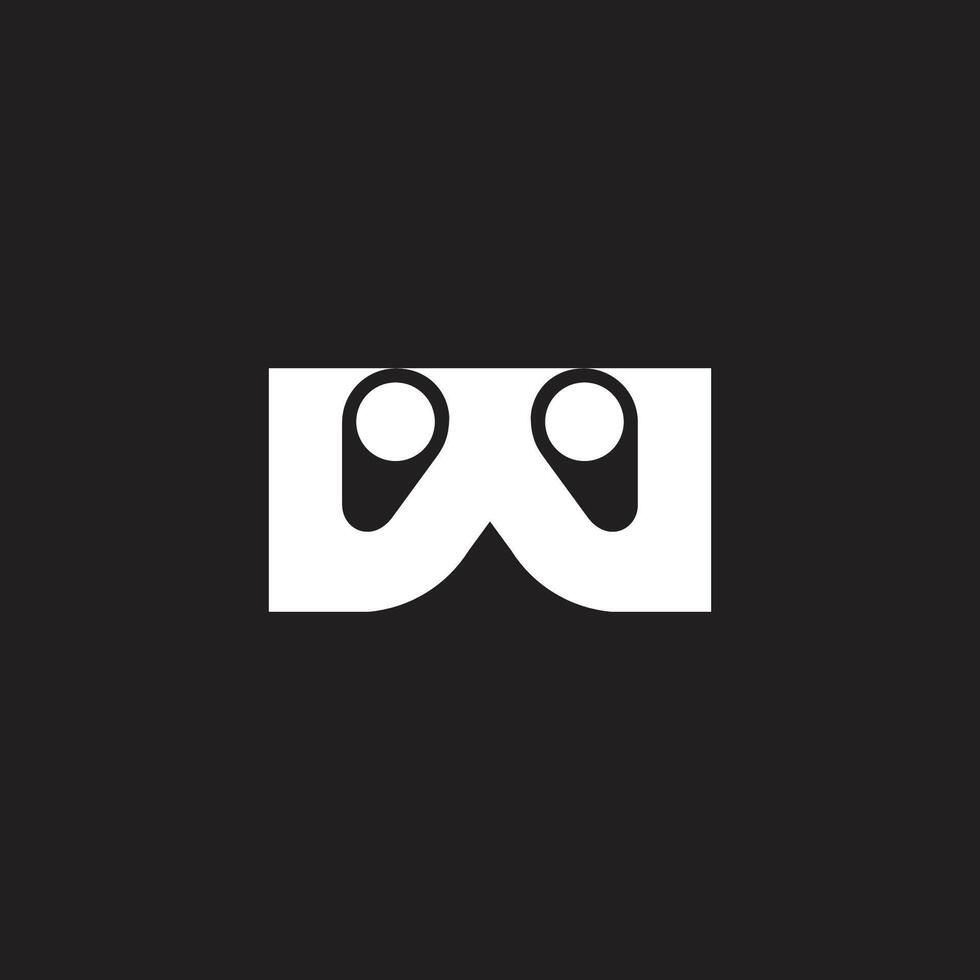 letter w funny abstract button logo vector