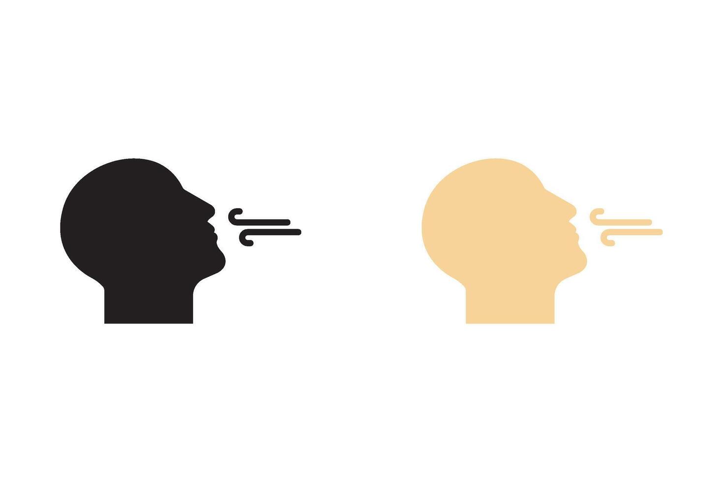 Breathing icon set.Breath difficulties sign. Respiration problems symbol. illustration on white background vector