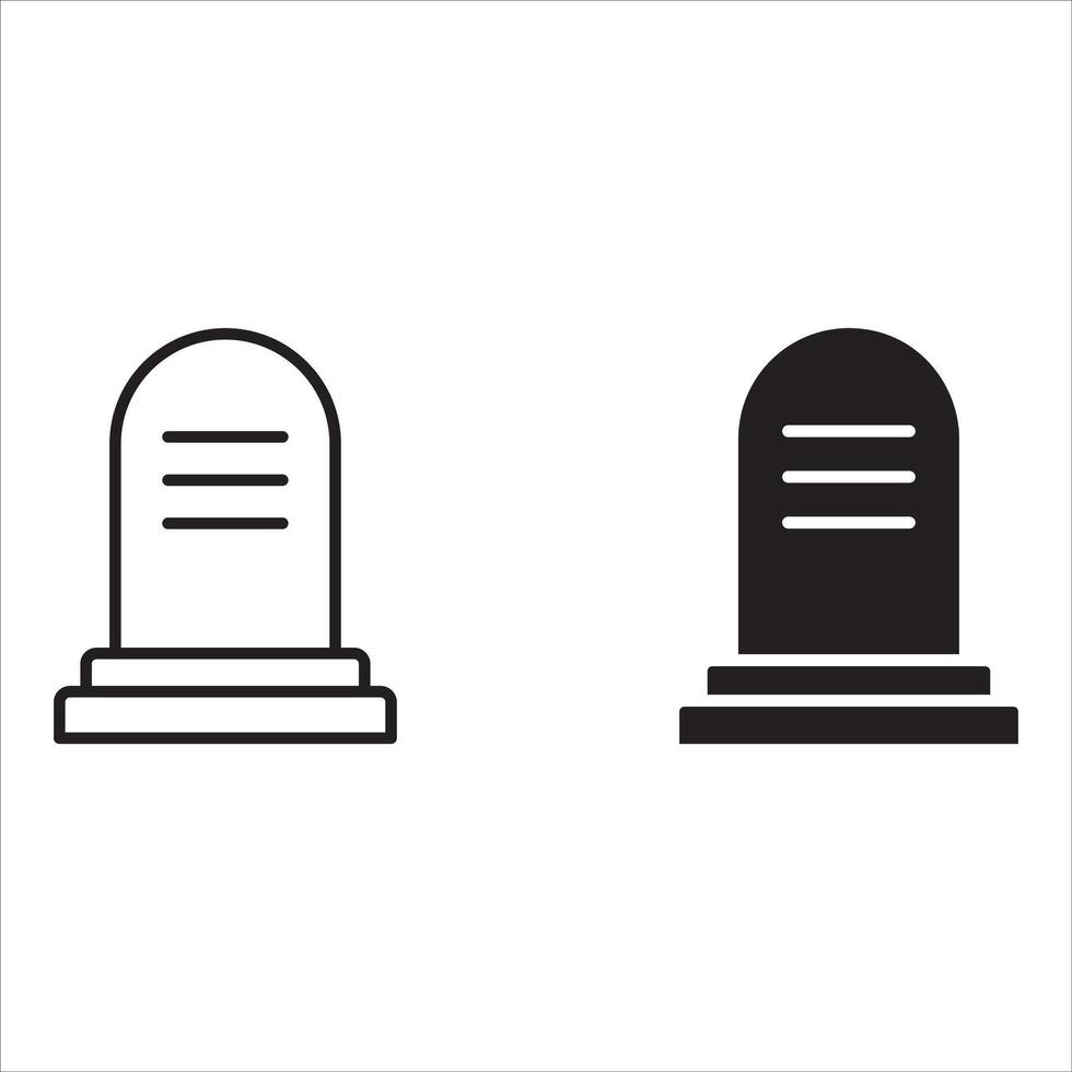 tombstone icon. Simple thin line logo set. vector