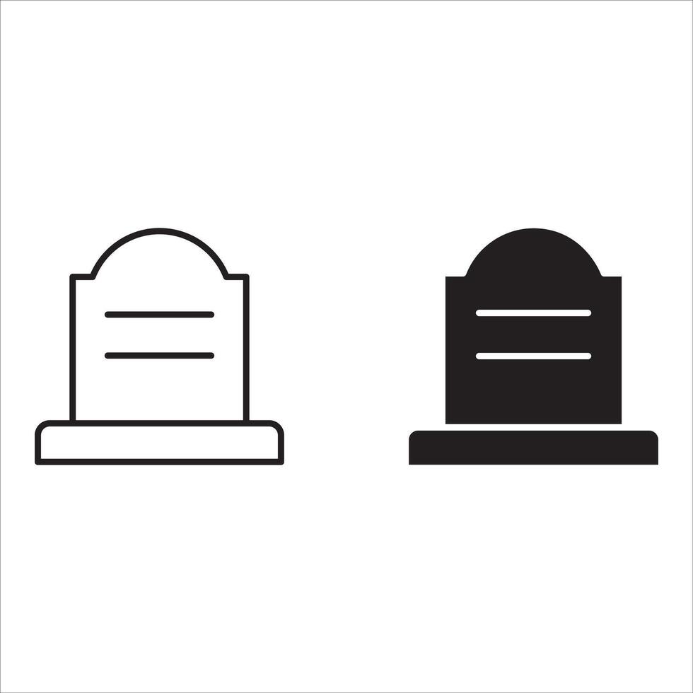 tombstone icon Simple thin line logo set. vector