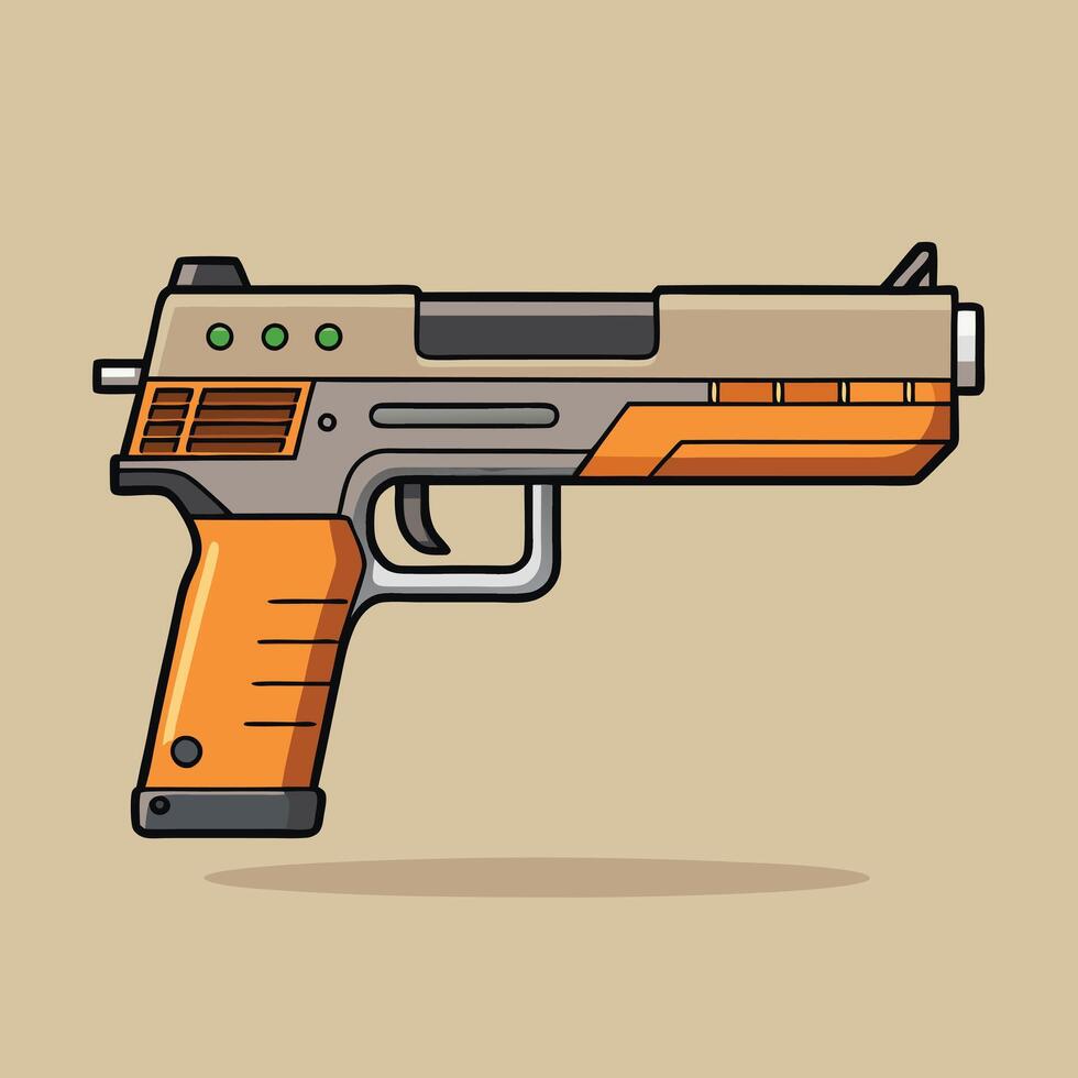 illustration of a gun on a brown background vector