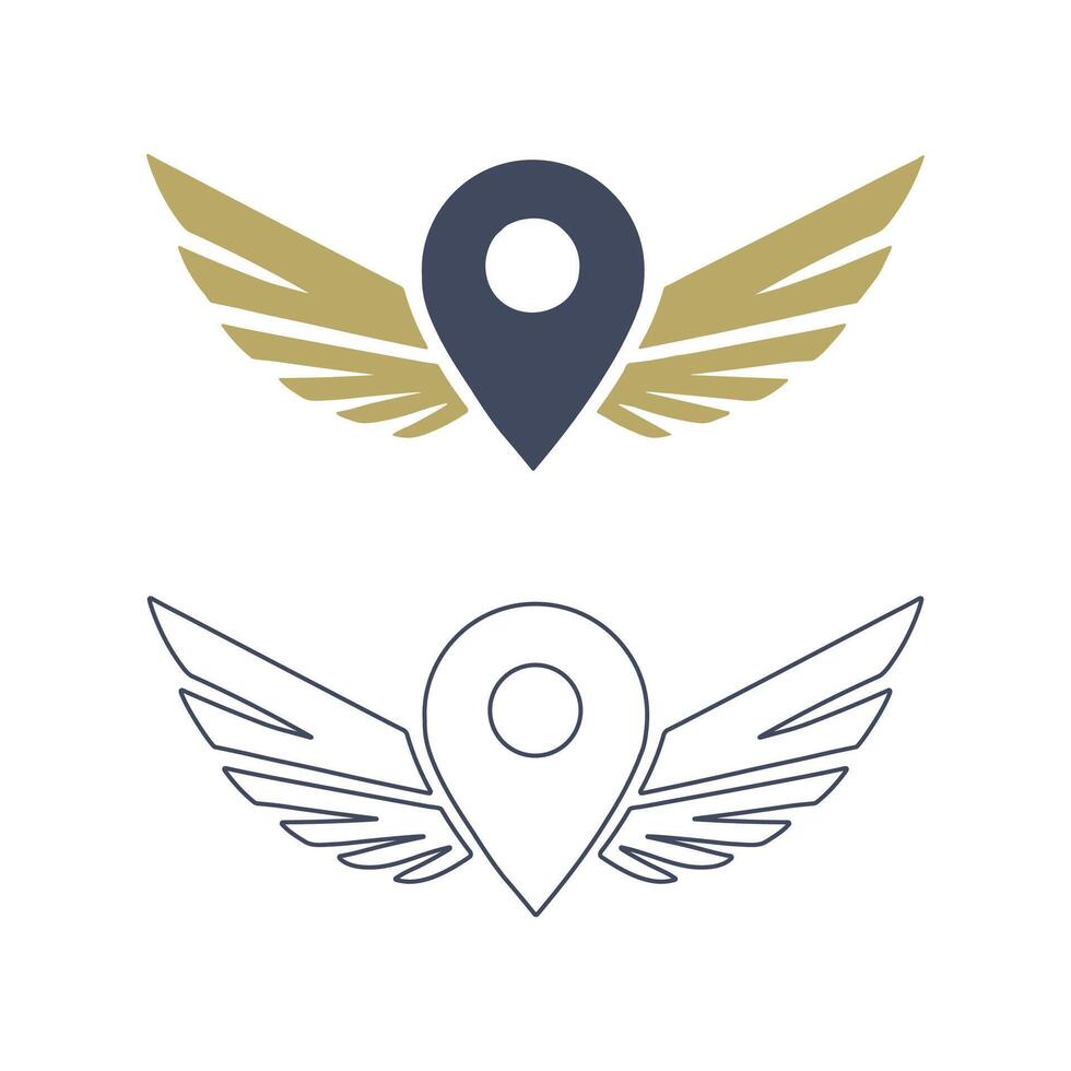Location Pin with Wings vector