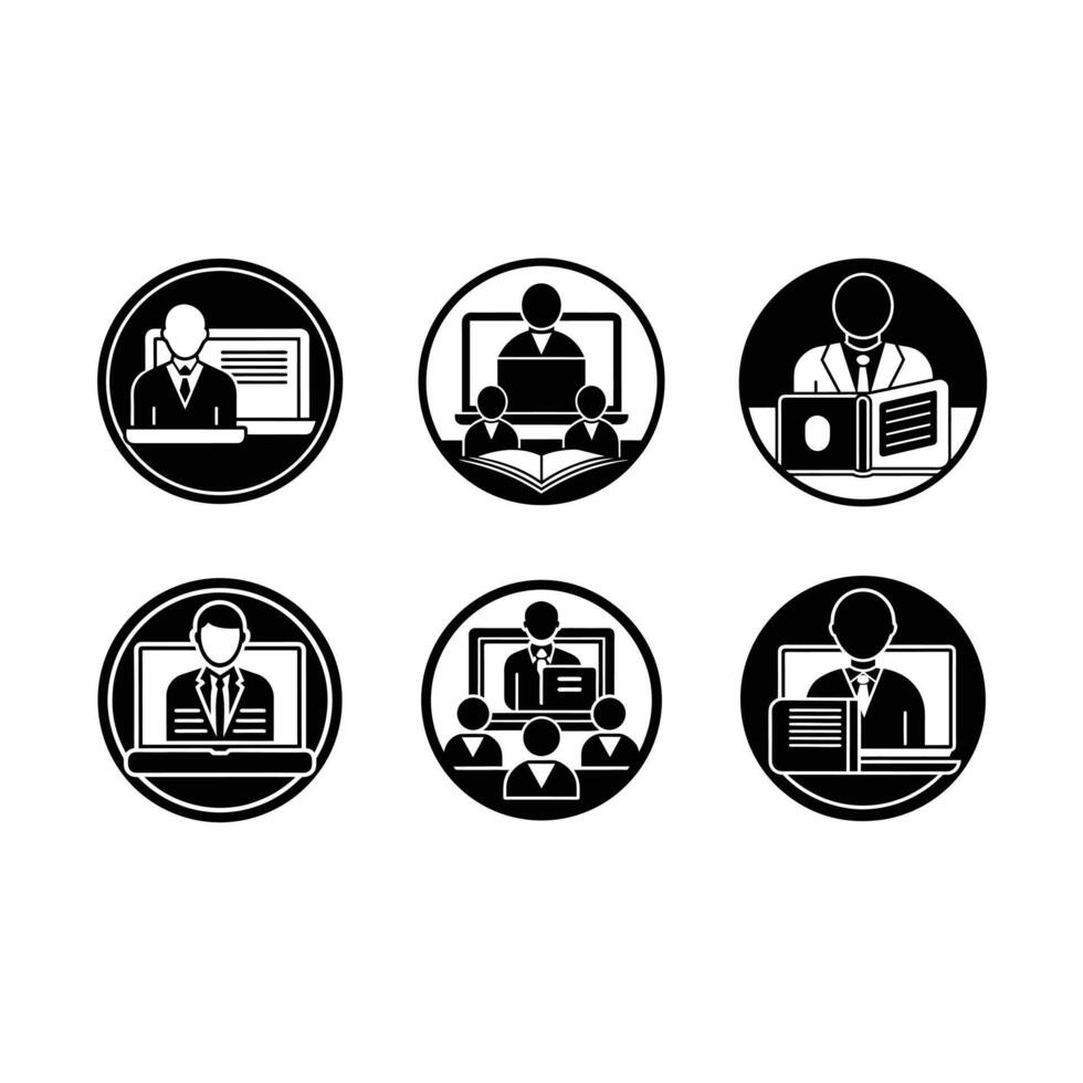 POnline Training Icon - , Modern, Education, Learning, Digital, E-Learning, Online Courses vector