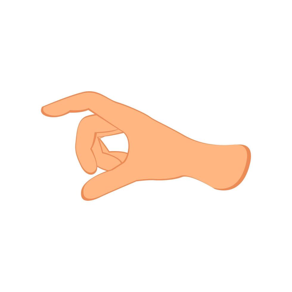 Pointing finger with right handed isolated, hand side view illustration. vector