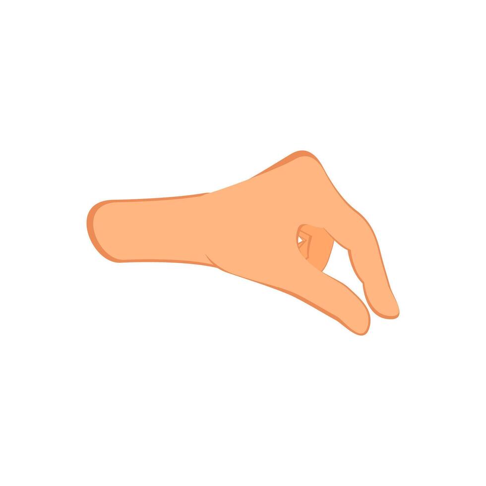Flat illustration of a hand making a pinching gesture, A little bit or take something sign. vector