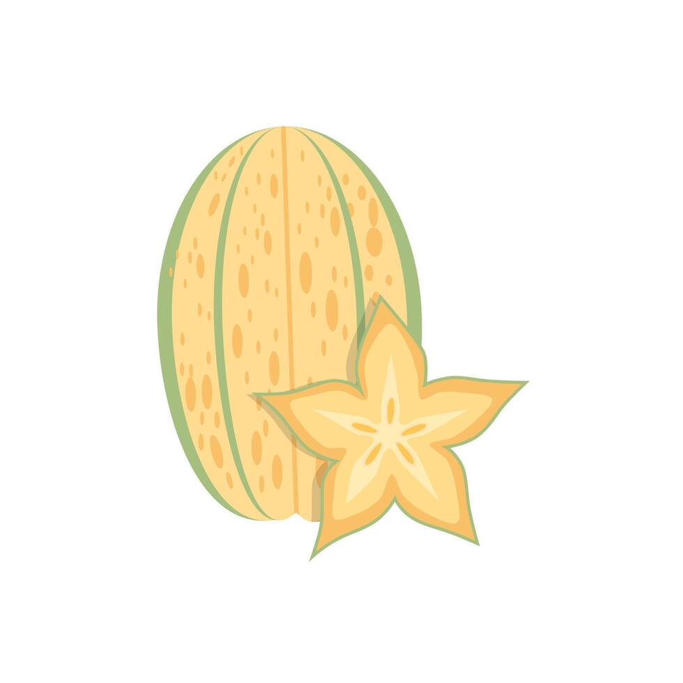 Star Fruit Icon Concept Isolated. Flat Cartoon Style Illustration vector