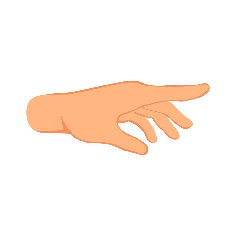 Hand gesture palm down illustration. isolated on white background. Arm showing something, gives a helping hand, support concept vector