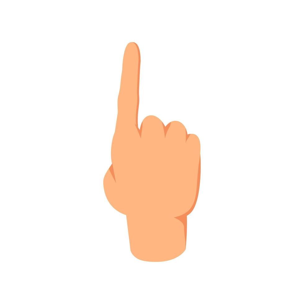 One finger up or number count concept design illustration, Hand back view vector