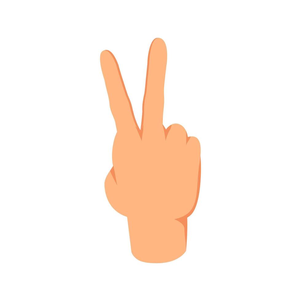 Two finger up or number count concept design illustration, Hand back view vector