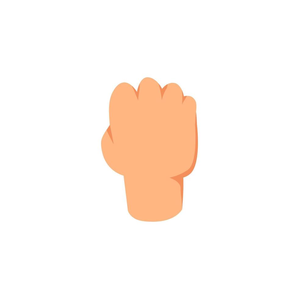 Hand gesture, clenched fist back view. Symbol of power or protest, anger or resistance or riot. vector