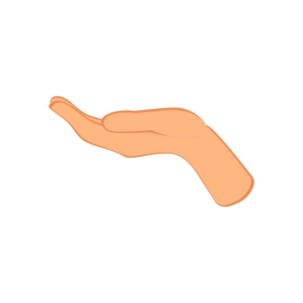 Hand gesture outstretching as concept asking for help isolated on white background. vector