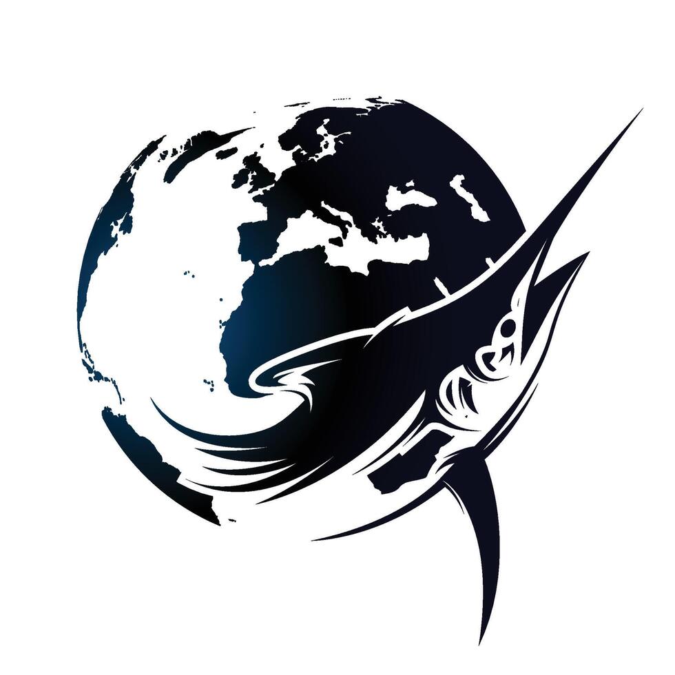 World Fishing Logo Design Illustration vector