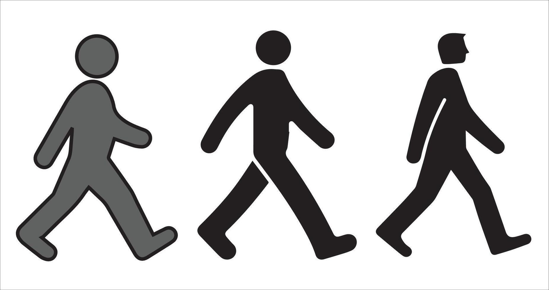 group of people walking in a line vector