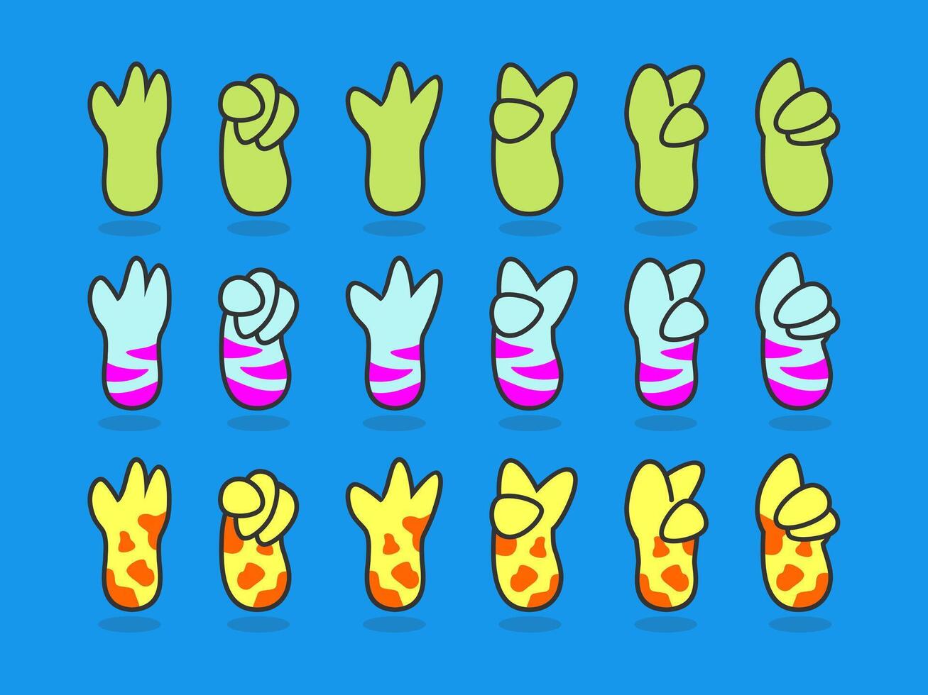 a collection of hand drawn chameleon vector