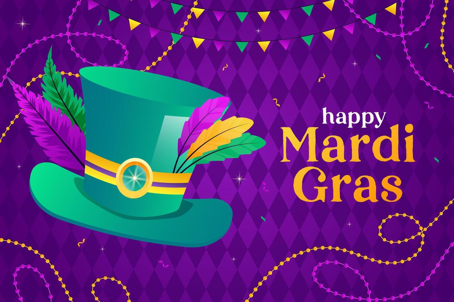 mardi gras carnival background illustration in gradient design vector